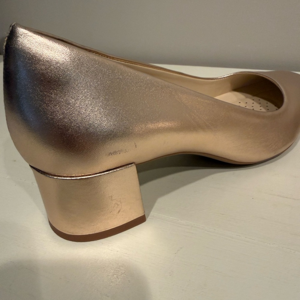 Alex Marie Gold Block Heel Pumps - Picture 11 of 11